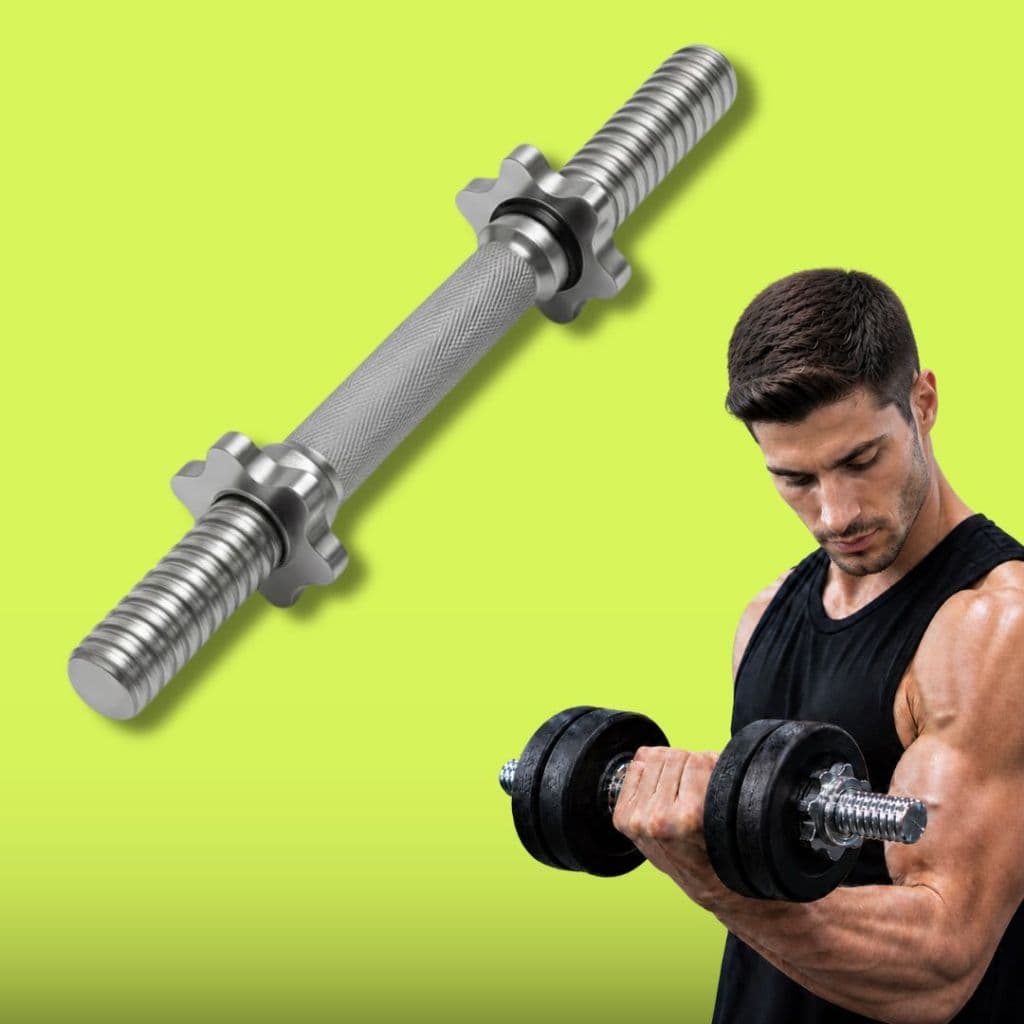 Barra Halteres 40cm Halter para Academia Musculação Cromada Maciça 28mm com Rosca Presilha