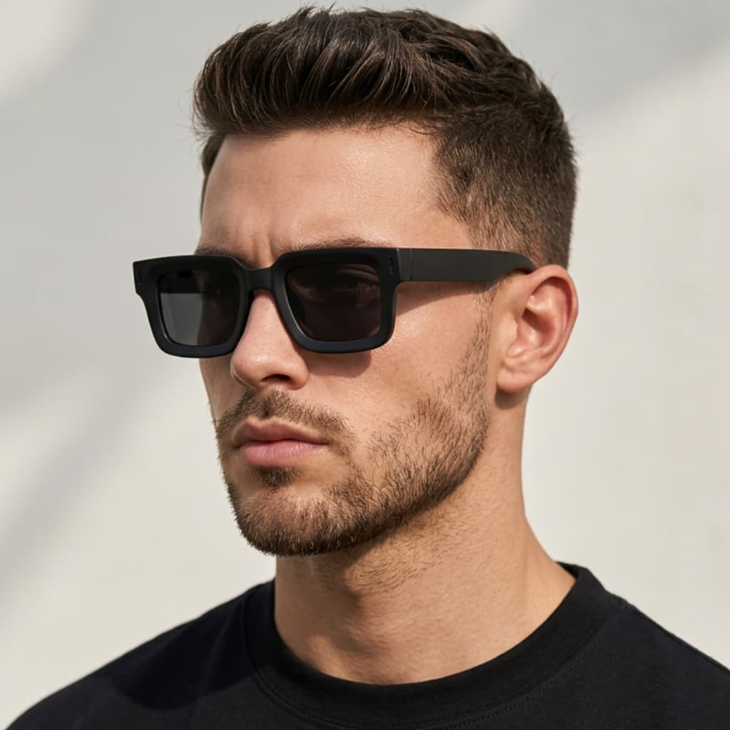 Óculos de Sol Quadrado Retro Tendência Luxo UV400 Masculino