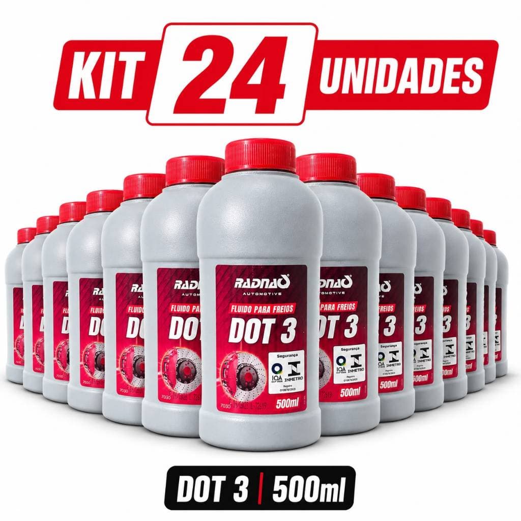 Kit 24 Fluido Para Freios DOT 3 500ml Radnaq Automotivo
