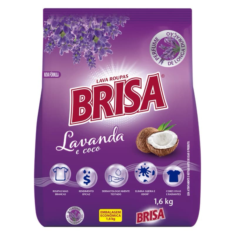 SABÃO EM PÓ BRISA LAVANDA E COCO 1,6KG – SABÃO EM PÓ MAIS BARATO DA SHOPEE