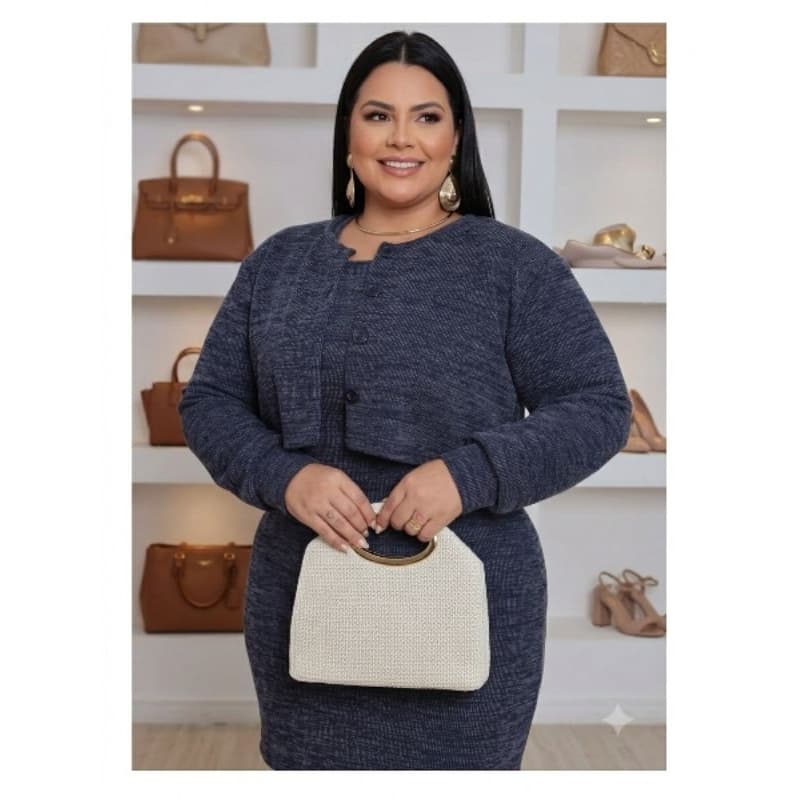 Vestido Feminino Manga Longa Plus Size > Elegância e Conforto para Todas as Ocasiões.