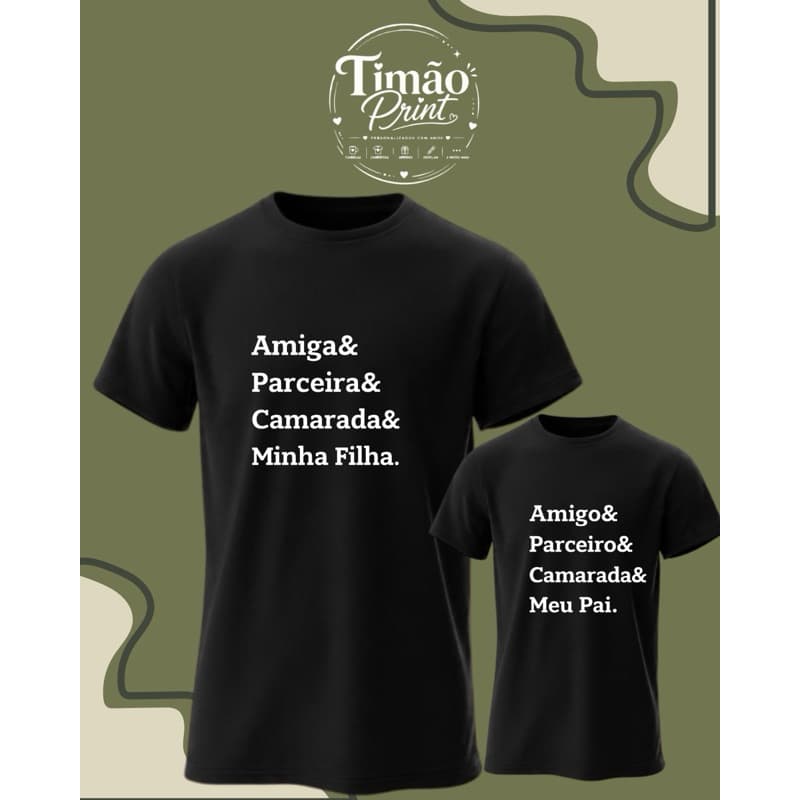 KIT CAMISA PAI E FILHO(A) – DIA DOS PAIS 💙
