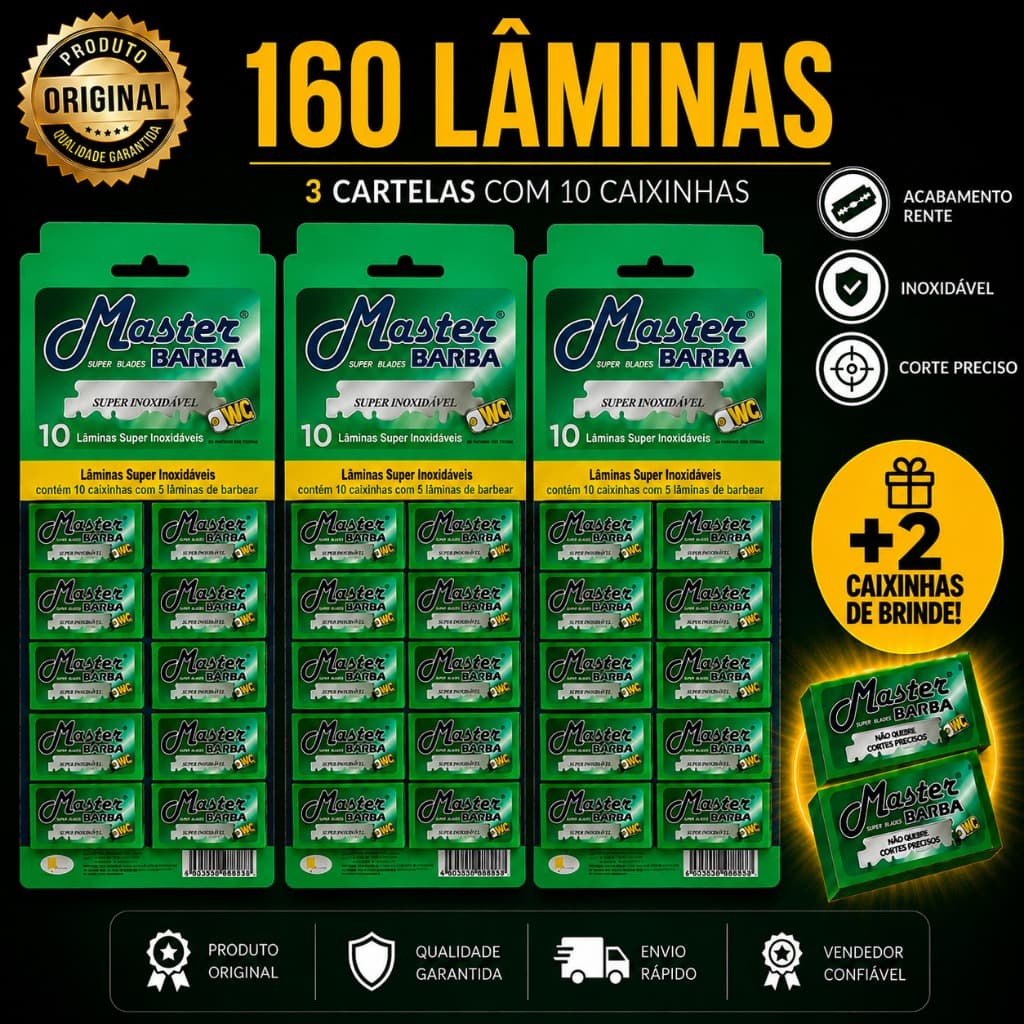 LÂMINA MASTER BARBA SUPER BARBA KIT 03 CARTELAS (150UND)