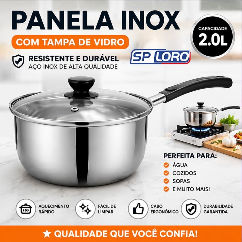 Mini Panela Inox 18cm Multiuso para Leite Mingau e Sopas GUO-18