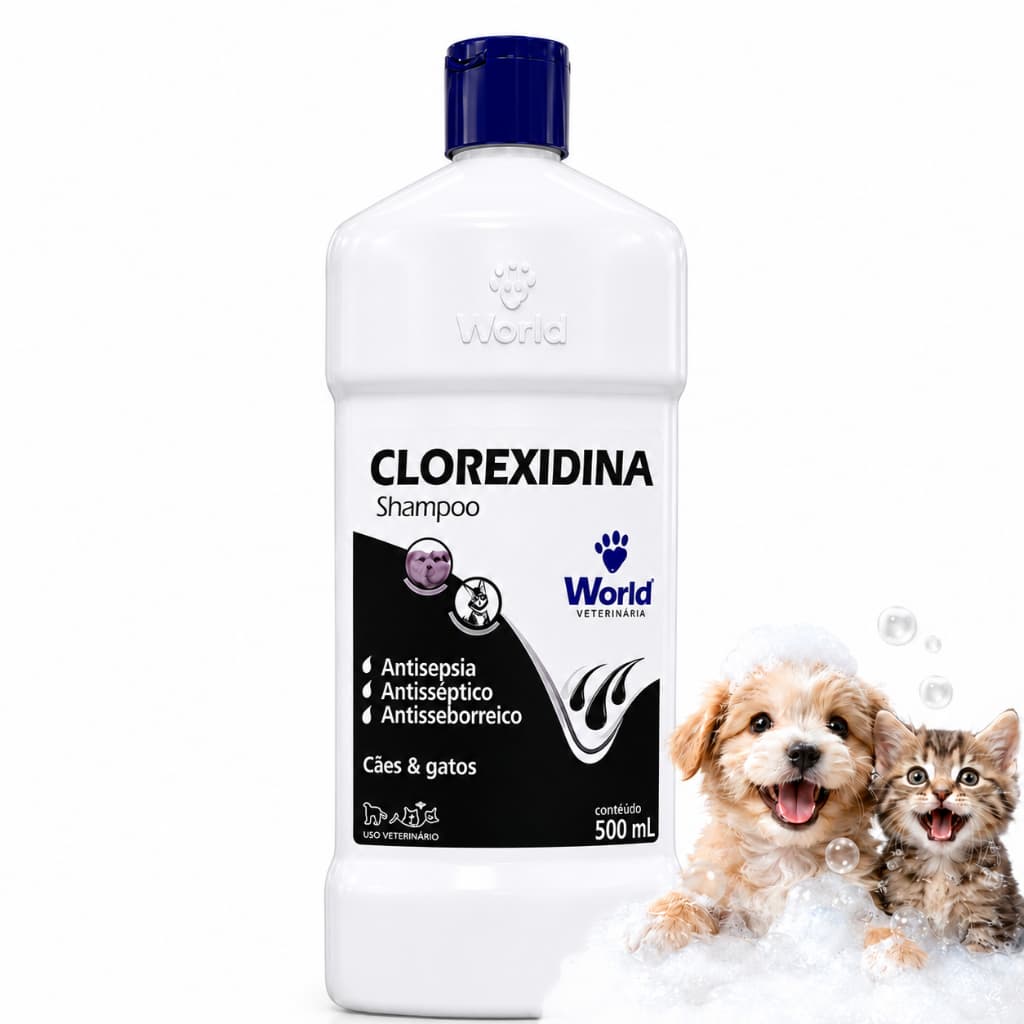Shampoo Clorexidina Cachorro Gato Tratamento De Dermatite Alivia Coceira Fortalece O Pelo Anti-queda