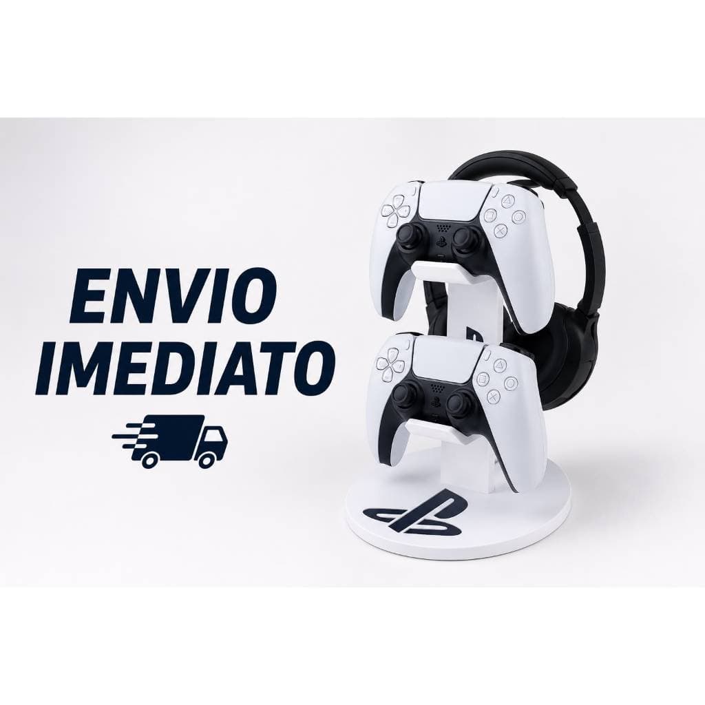 Suporte Vertical para 2 Controles + Headset – Compatível com PS5