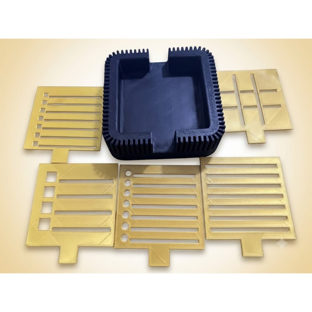 Porta Post-it com 5 Gabarito Marcadores Estêncil Organizador Papelaria Planner