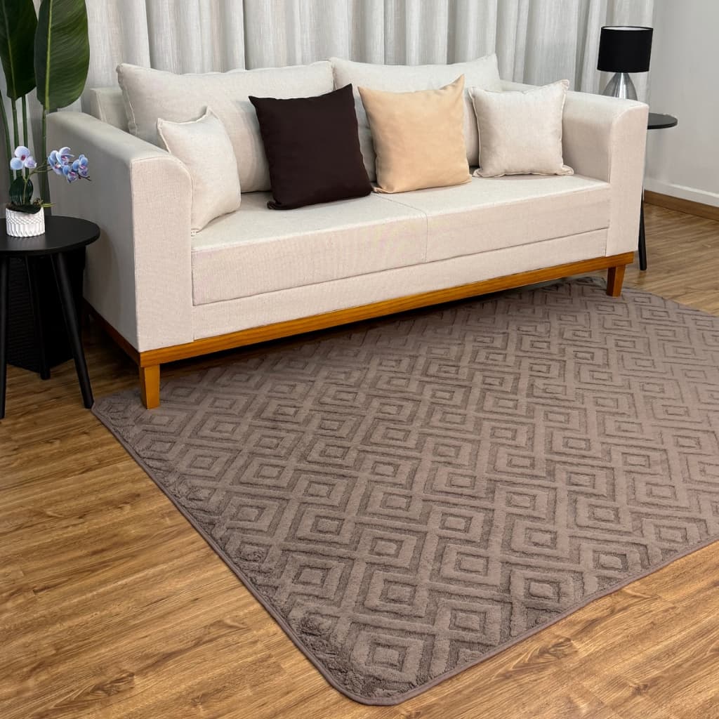 Tapete Jacquard Conforto para Sala Base Antiderrapante 2,00m x 1,40m