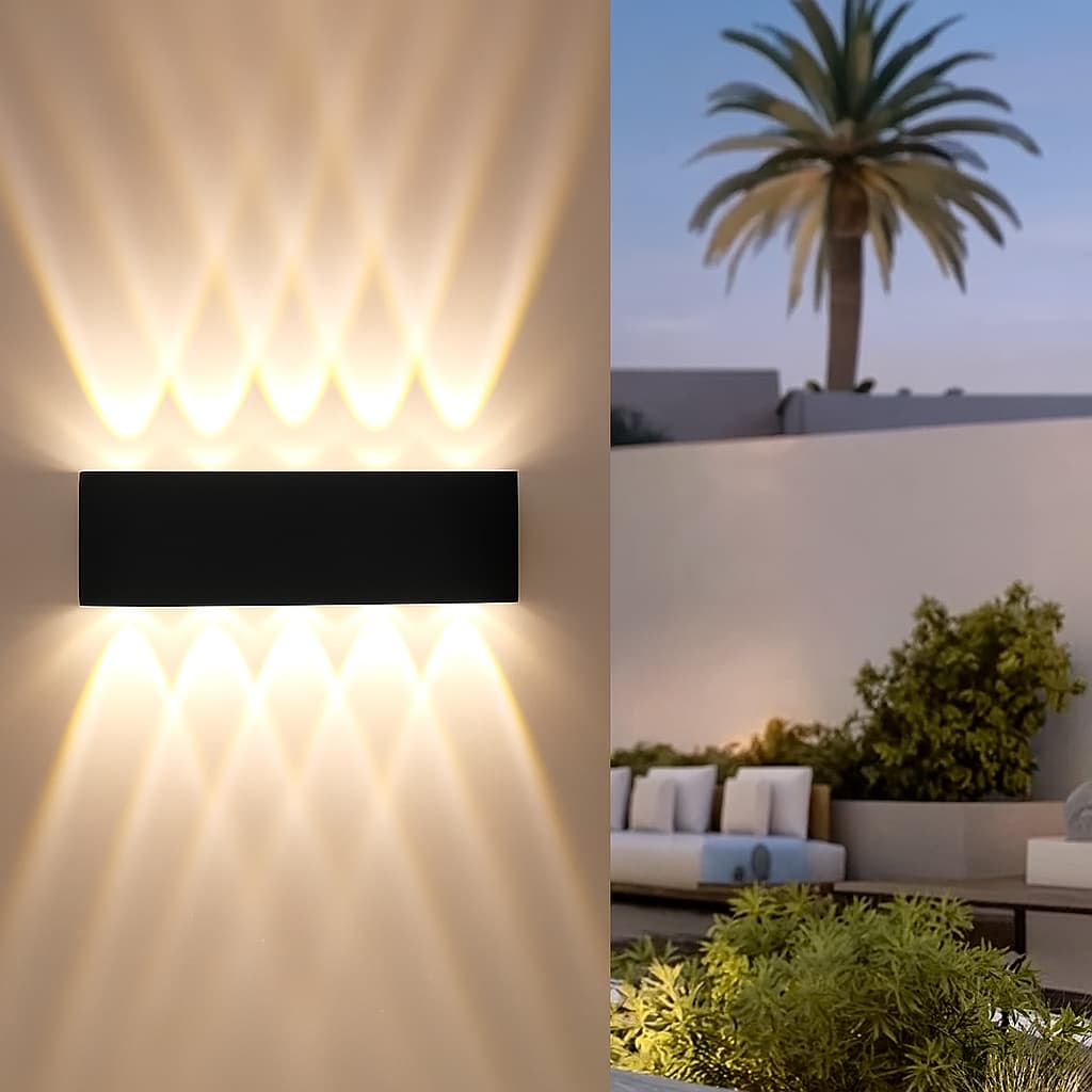 Arandela LED Externa 10 Fachos de Luz 10W IP65 à Prova d’Água para Fachadas Jardins e Áreas Externas
