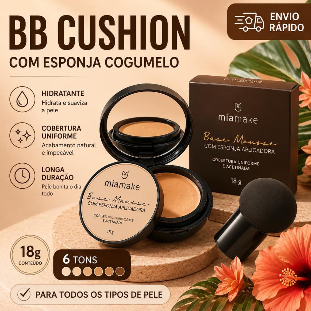 BB Cream/Base/Corretivo com Esponja com Formato de Cogumelo / Base Clareador Maquiagem Creme Clareador Cor Marfim