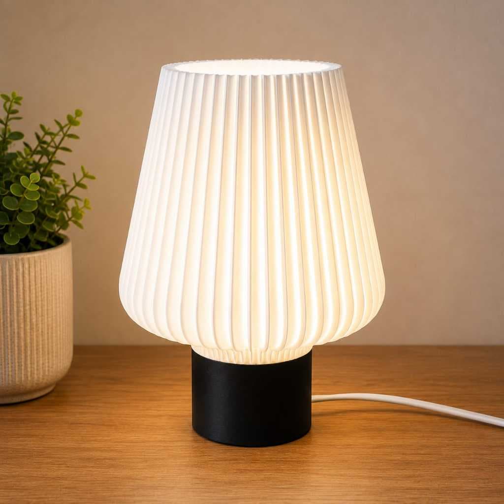Abajur de Mesa - Base Preta Moderno - Quarto Sala Escritório - Luz Indireta Decoração Luminária Completo C/ Lâmpada