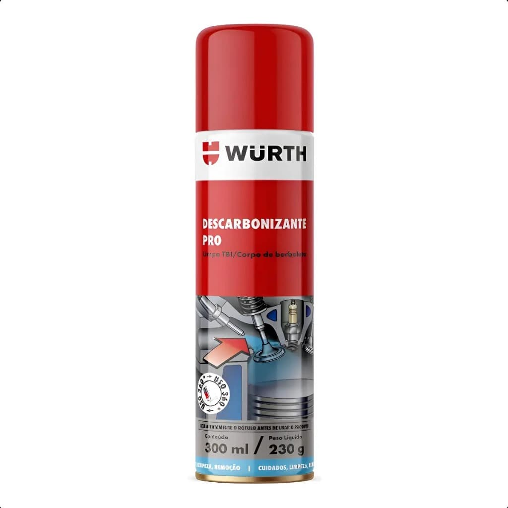 Descarbonizante PRO Limpa TBI/ Corpo de Borboleta / Carburador 300ml - Wurth