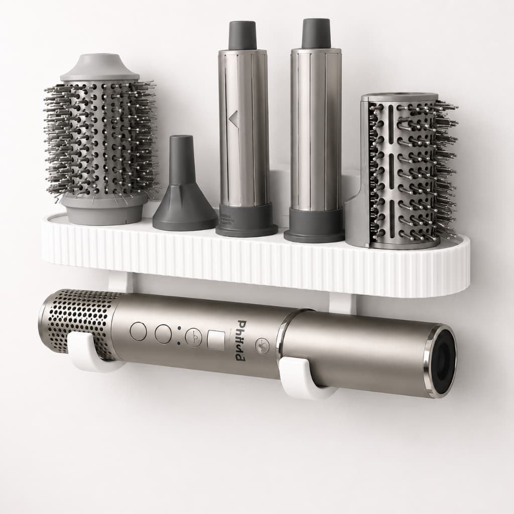 Suporte para Secador de Cabelo Dayson Airwrap Parede 4 em 1 Organizador Banheiro Porta Escovas e Acessórios