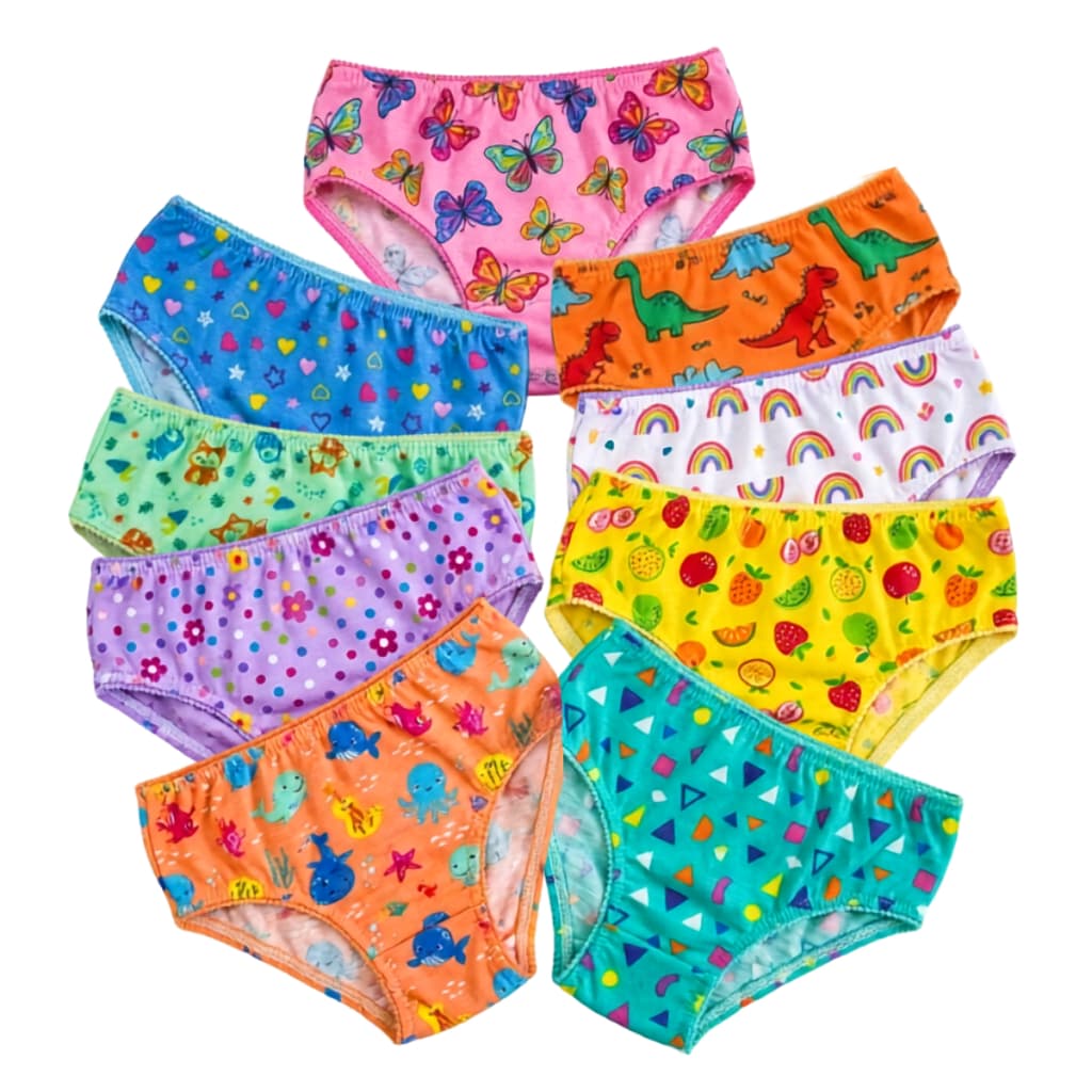 Kit 10 Calcinhas Infantil Menina Kit Calsinhas para o dia a dia Super Confotáveis