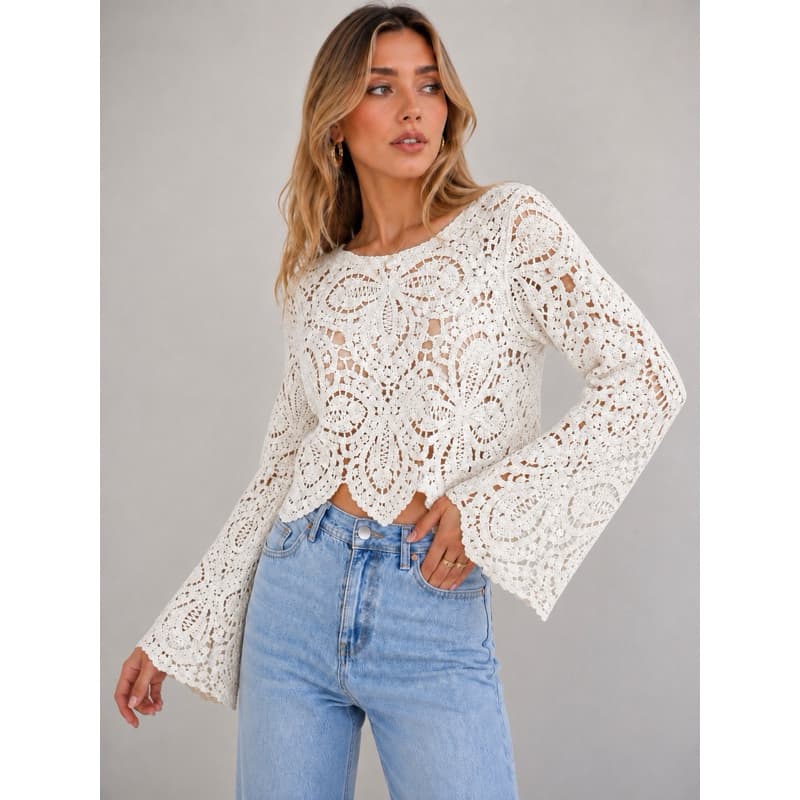 🌸 Blusa Cropped de Crochê em Algodão - Boho Chic e Estilo Único! 🌸