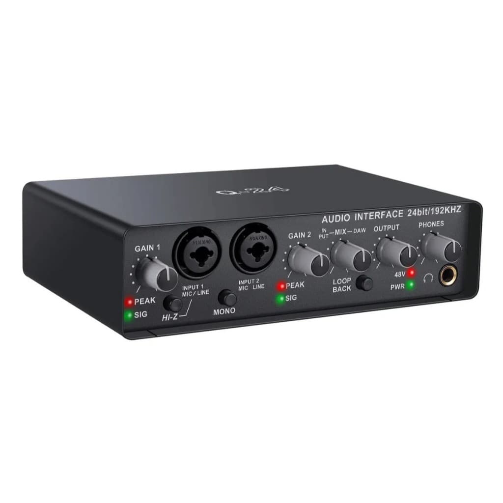 Interface de Áudio Teyun Q-24 24 Bits 2 Canais com Phantom Power USB 2.0