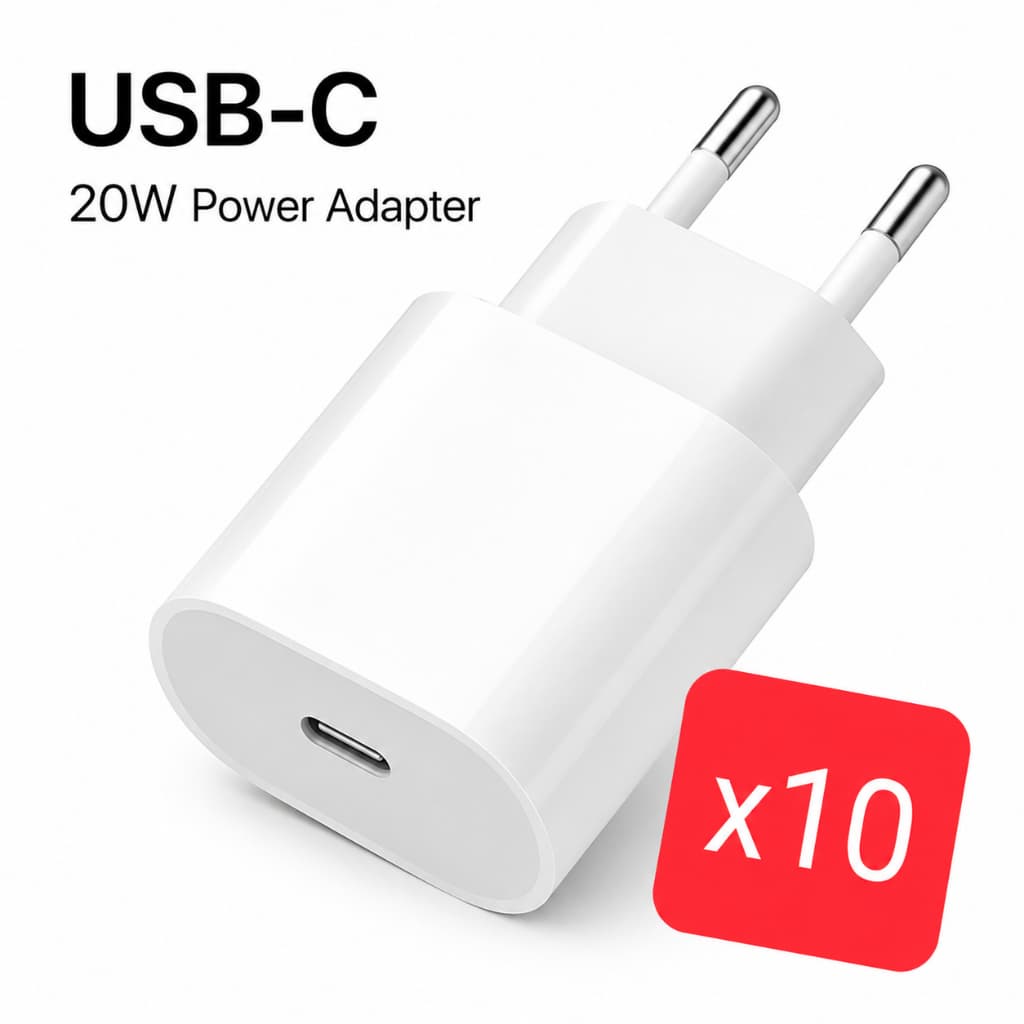 kit 10 Fonte Carregador Turbo 20W Tipo C Para IPhone 11 12 Pro Max13 14 15 IPhone 6 7 8 X XS