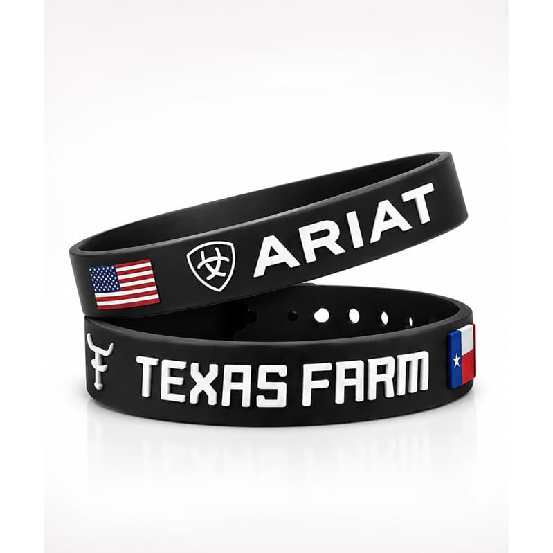 Pulseira Country Ariat Texas Farm Unissex Silicone Premiun Cowboy Rodeio Moda Sertanejo Masculina Feminina Elite
