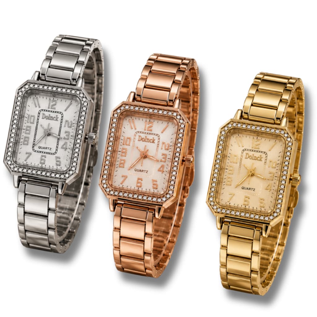 Relógio Feminino Elegante Pulseira Aço Presente Premium Prata Dourado Rose Presente