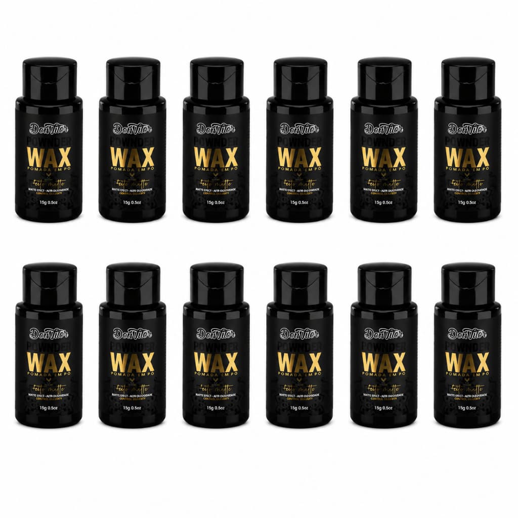 kit 12 Pomada Capilar em Pó Don Vitor Fixação Forte Volume Efeito Natural Fosco modeladora matte