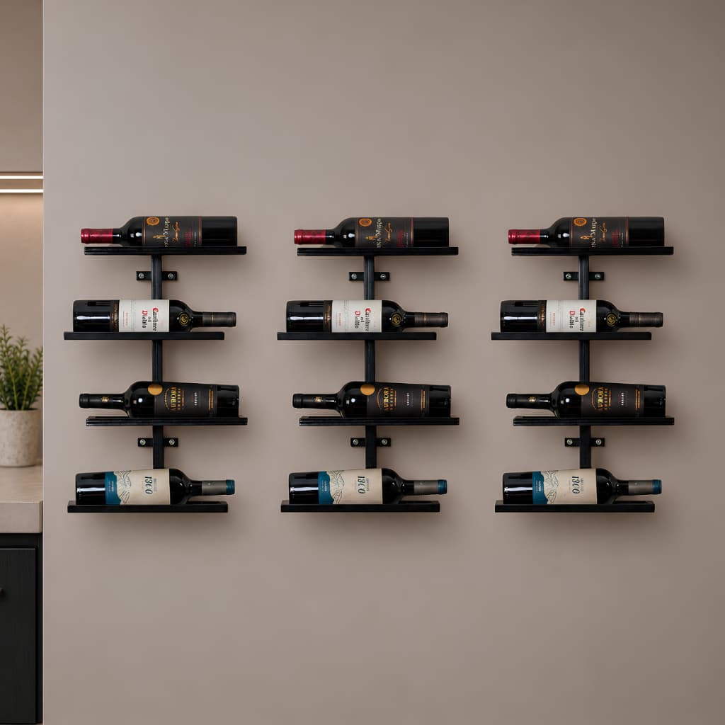 Kit 3 Adegas de Parede para 12 Garrafas de Vinhos Estilo Industrial