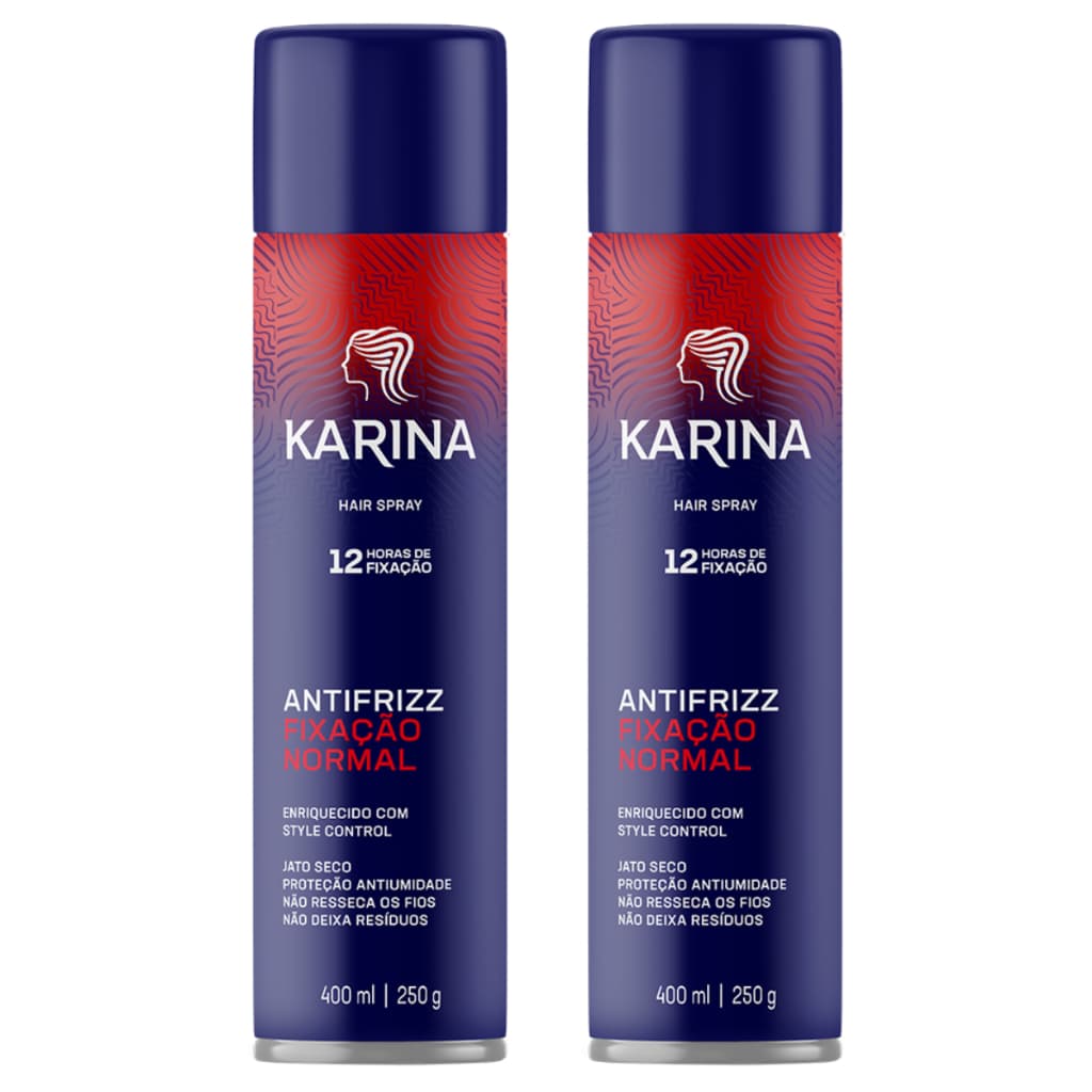 Kit c/2 Hair Spray Karina Fixação Normal 400ml