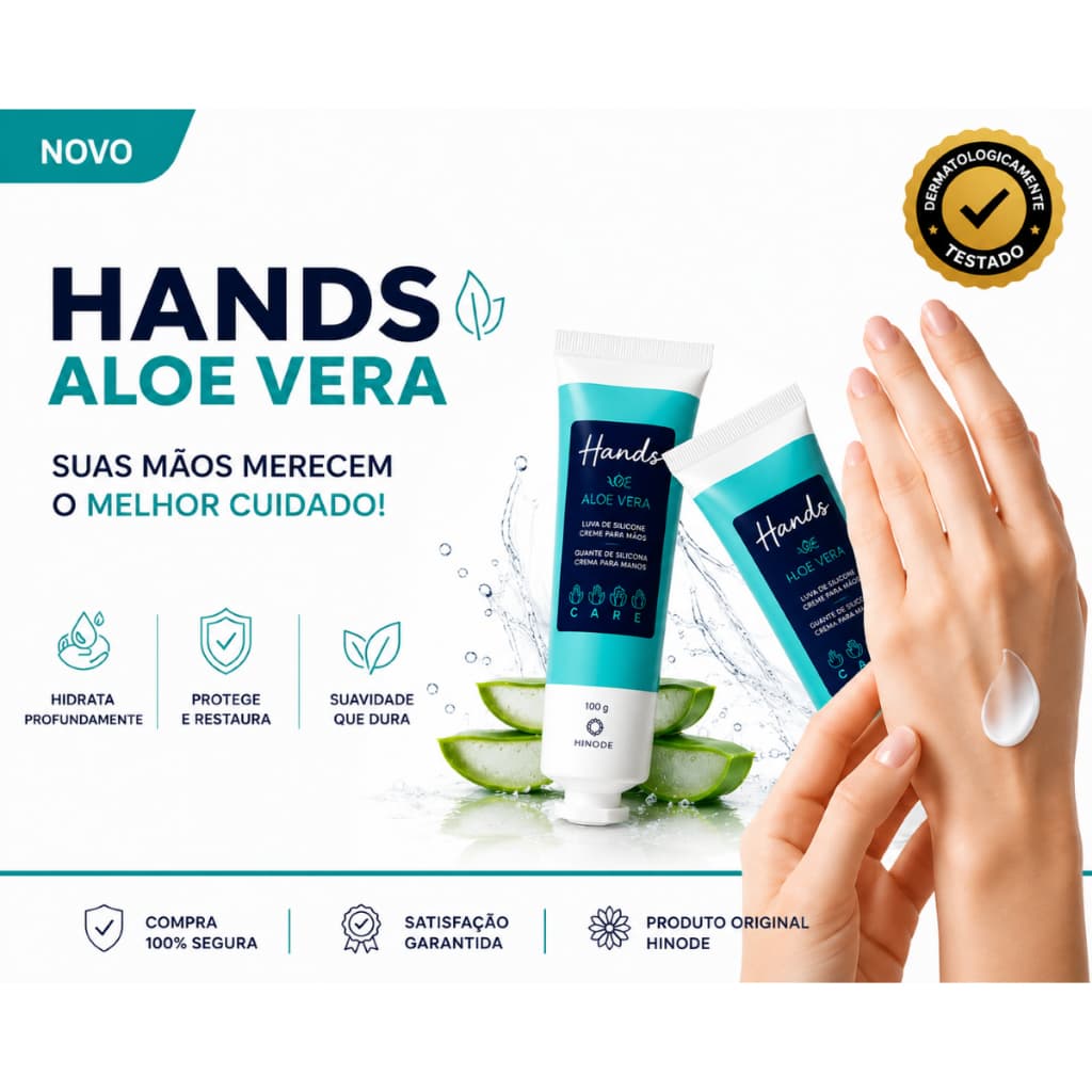 Creme Para as Mãos Reparação Imediata Hidratante Profundo Aloe e Vera Pele Saudável Hands