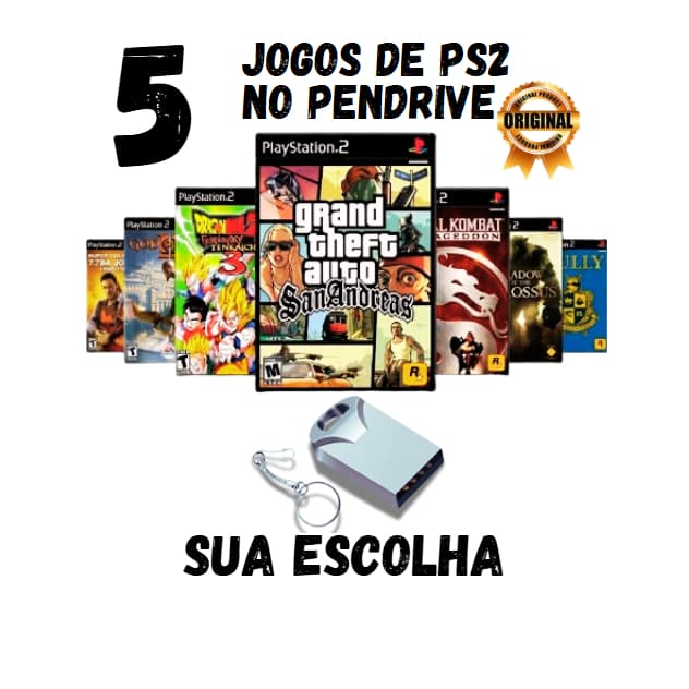 Pendrive PS2 OPL – 5 Jogos à Sua Escolha + Pronto para jogar  >> leia a descrição