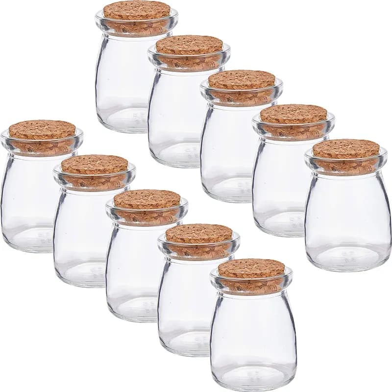 Kit Porta Temperos 6 ou 10 Potes de Vidro 100ml para Velas, Balas, Bombons, Chicletes e Guloseimas