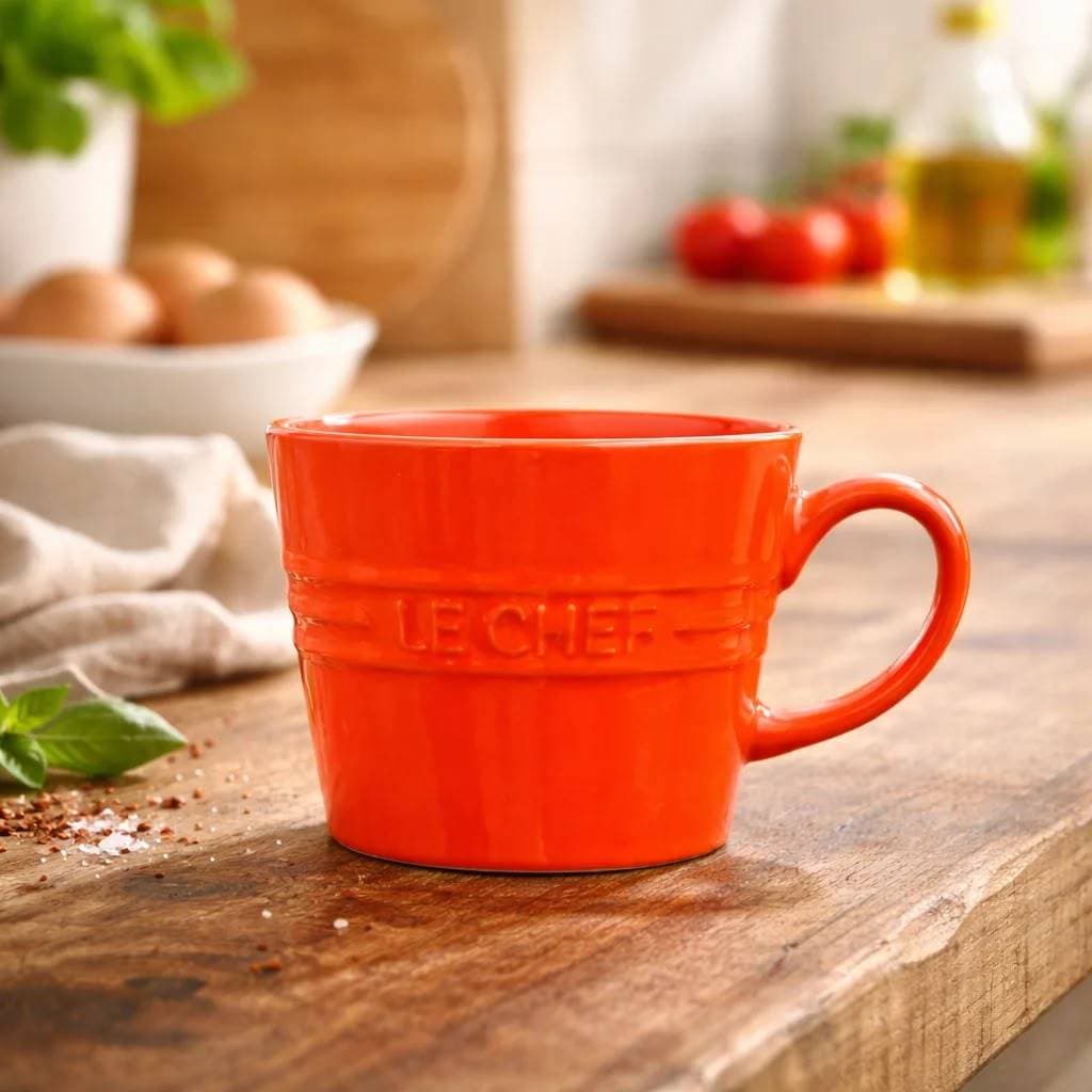 Kit 4 Xícaras de Café em Cerâmica Le Chef Premium 110ml Elegante e Resistente Hauskraft