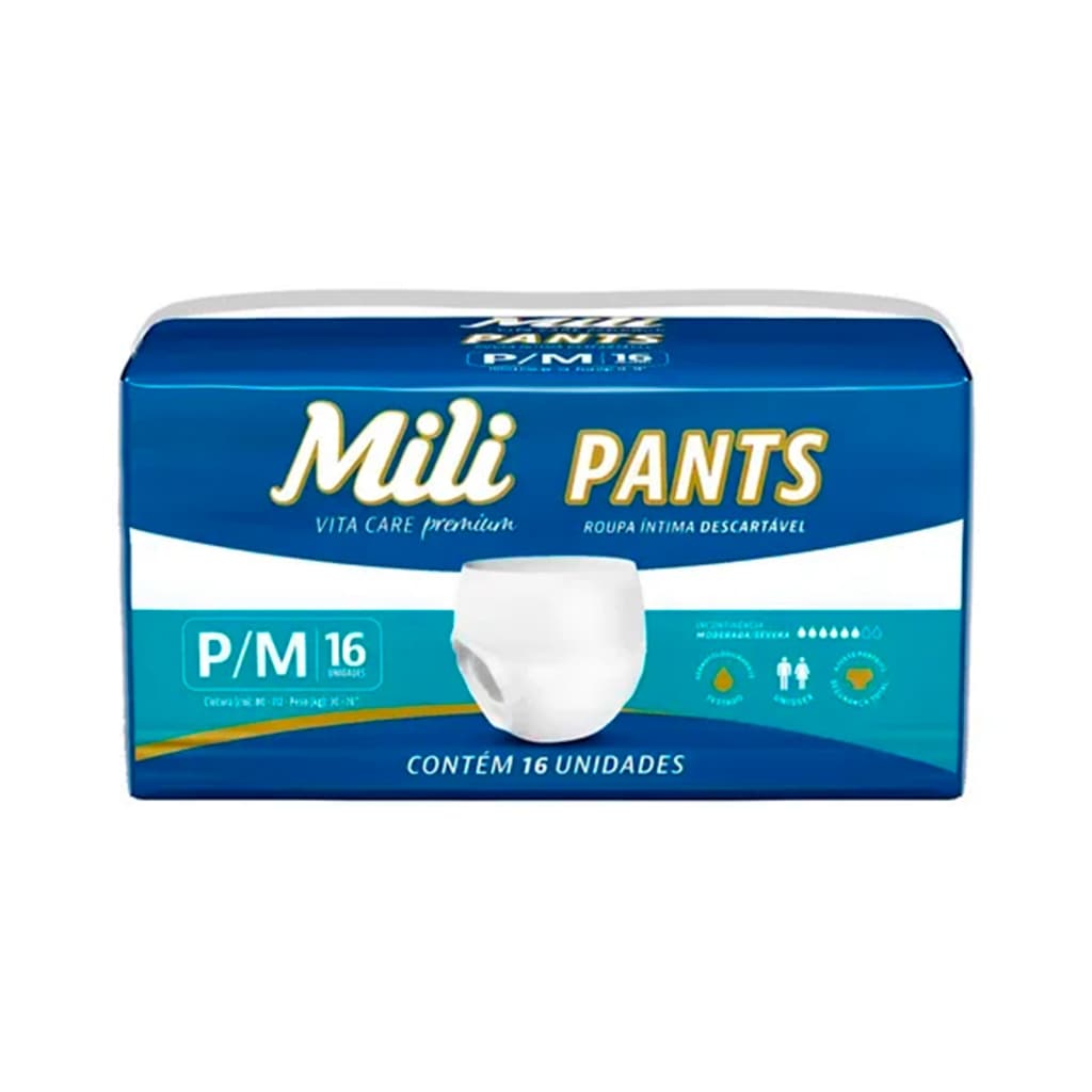 Fralda Geriátrica Mili Pants Vita Care Premium P/M C/16