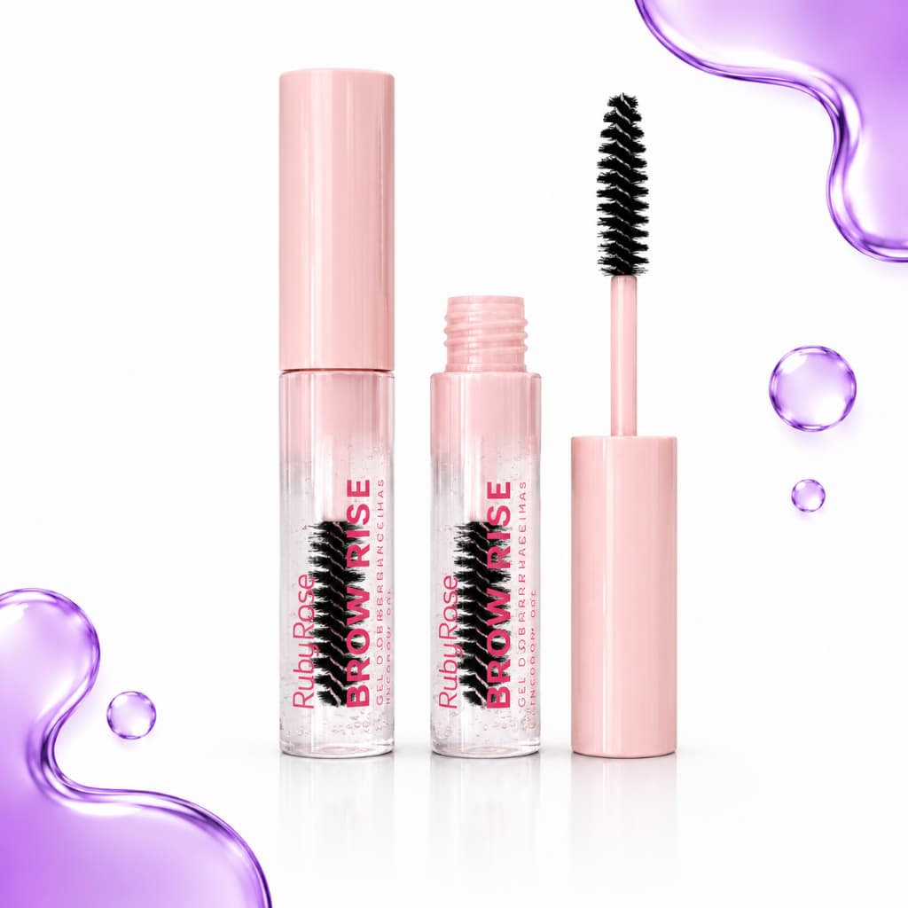 Gel Incolor Brow Rise Ruby Rose para Sobrancelha e Cílios Fixa Modela Laminada Transparente Natural