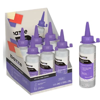 🧴✨ Cola Silicone Líquida Bazze 100ml – Display com 6 Unidades
