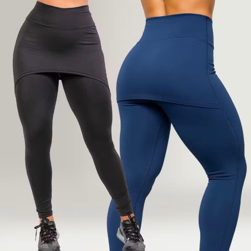 Calça Legging Saia Embutida Feminina Cintura Alta Academia Fitness Tapa Bumbum Suplex