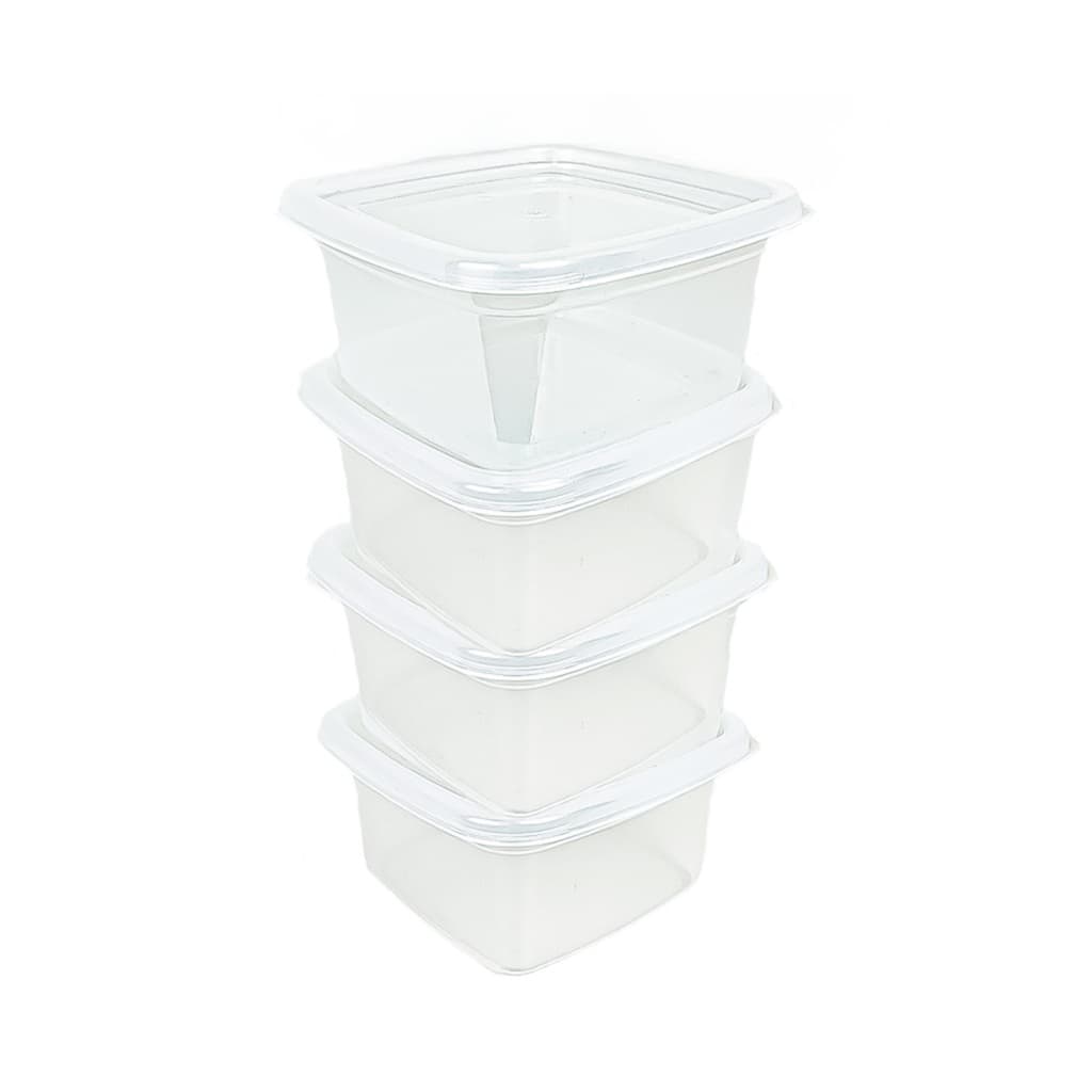 Conjunto 4 Potes Plásticos Quadrados Grandes 1,5l Promoção
