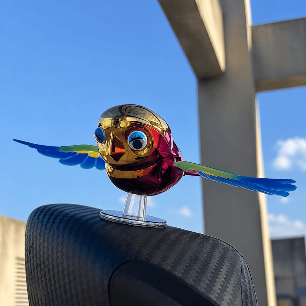 Enfeite Passarinho para Carro Moto Decorativo com Asas ao Vento