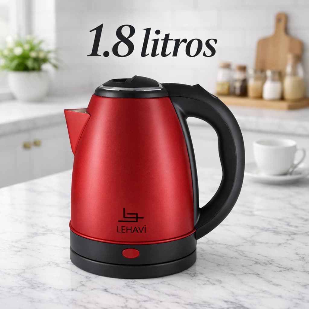 Chaleira Eletrica Inox Vermelha Alta Capacidade Rapida Aquecimento 18 Litros 127v