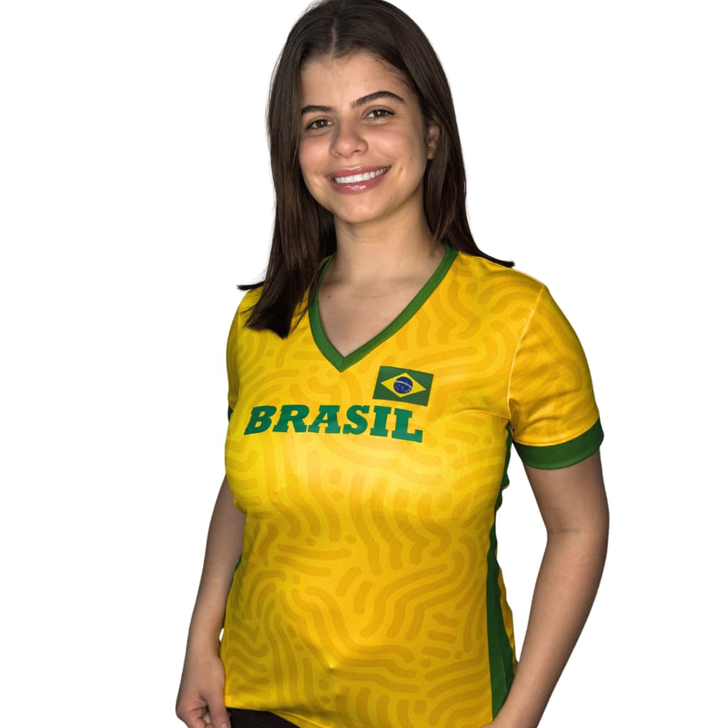 Camiseta Time Brasil Copa Do Mundo Camisa Feminina Original