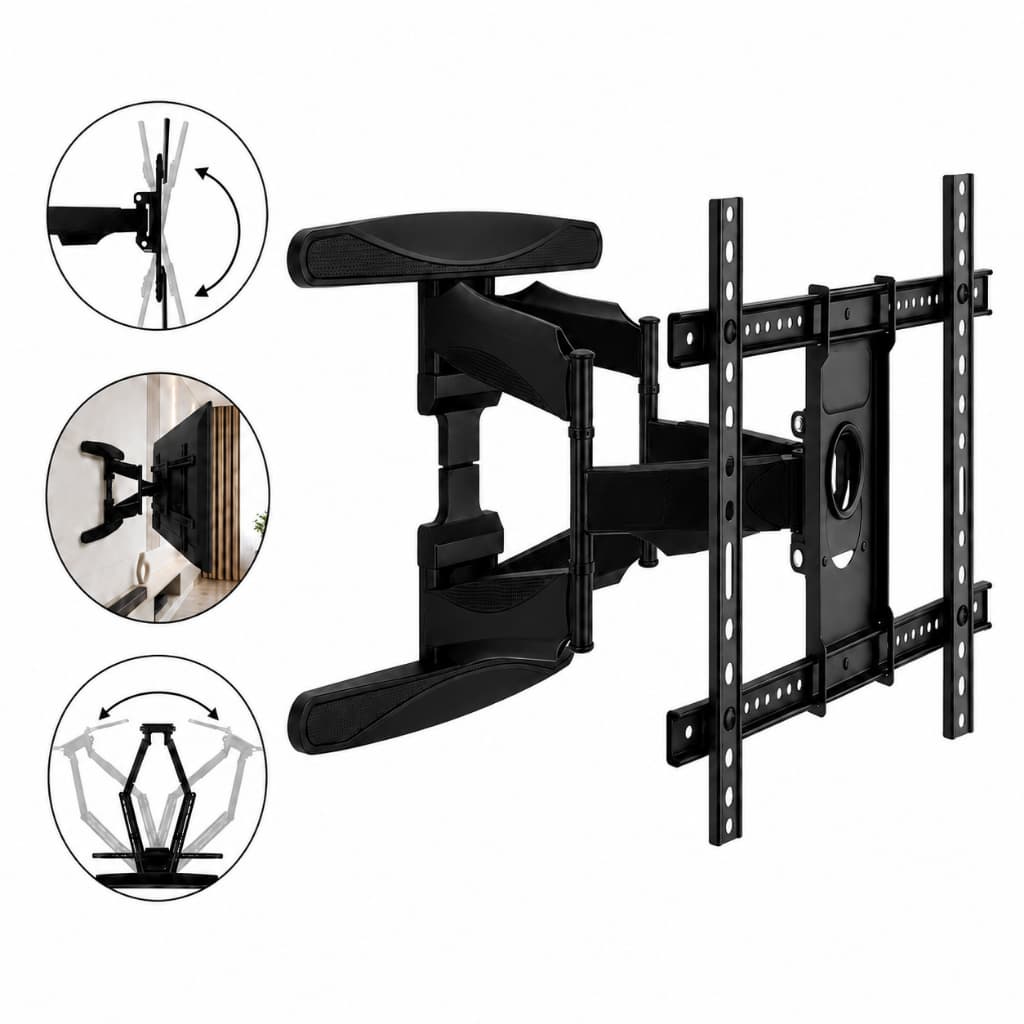 Suporte Tv Articulado 50 A 90 Grande Preto Parede Reforçado 55 65 70 75 80 85