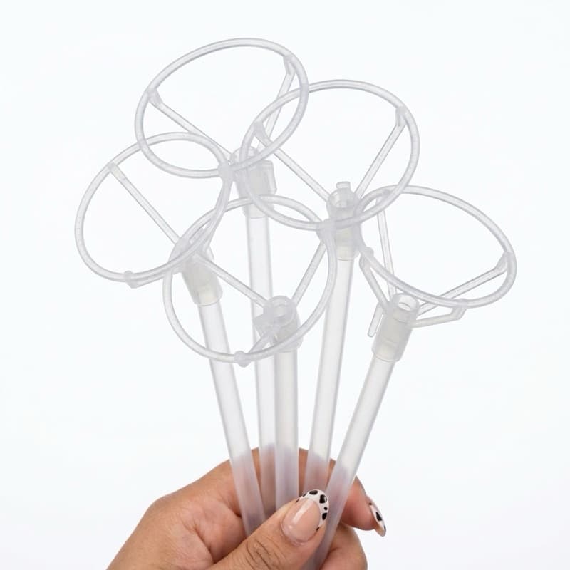 10/50Unid Suporte Pega Balão 40cm Haste Bolo Branco Bexiga Bubble Decor Festa Painel Aniversário