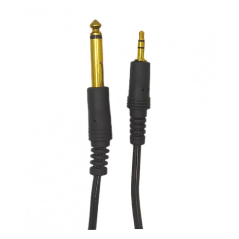 Cabo P2 para P10 1,8m MaxMidia Áudio Auxiliar 3.5mm para 6.35mm Som Profissional Reforçado