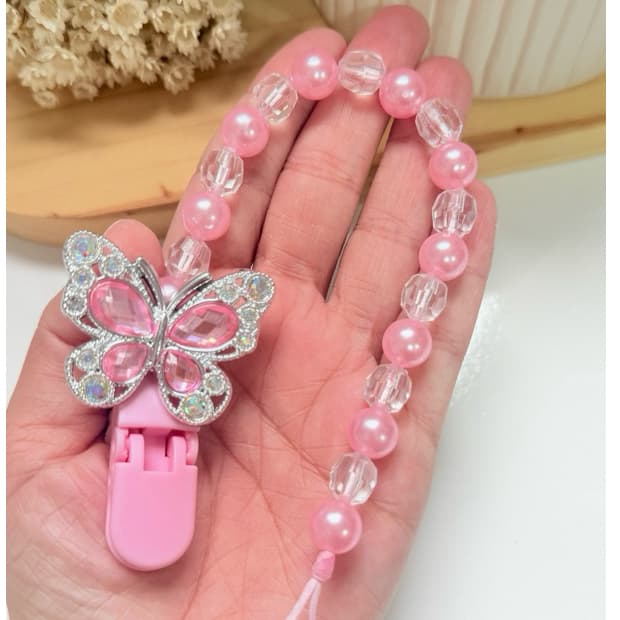 Prendedor de Chupeta Personalizado com Nome do Bebê  Jardim encantado