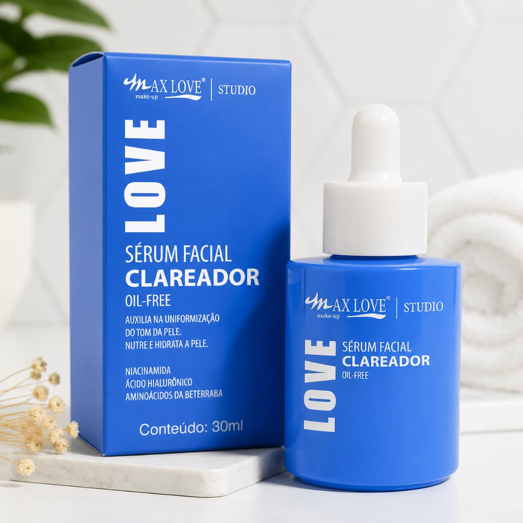 Sérum Facial Clareador Oil Free Max Love 30ml Auxilia na Uniformização da Pele Nutrição e Hidratação