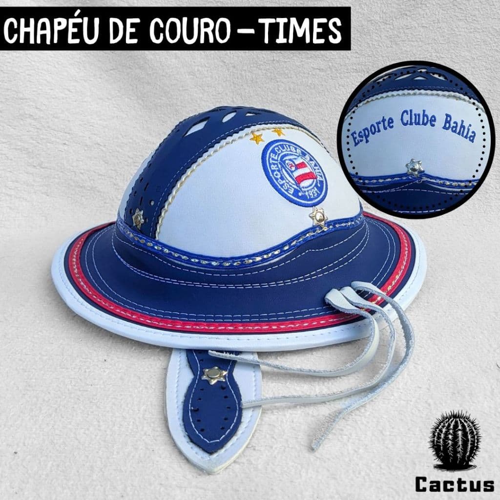Chapéu de Couro Nordestino Luiz Gonzaga e Times Futebol Dominguinhos Legítimo São João Festa Junina