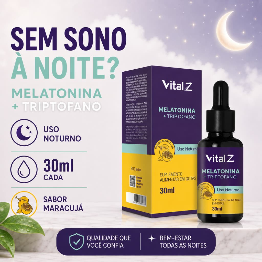 Melatonina + Triptofano  gotas 30ml Maracujá