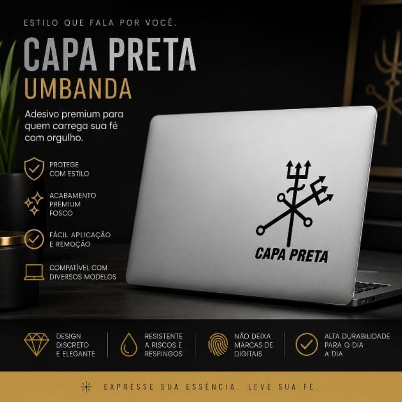 Adesivo  Exu Capa Preta Umbanda carro moto caminhão 10cm
