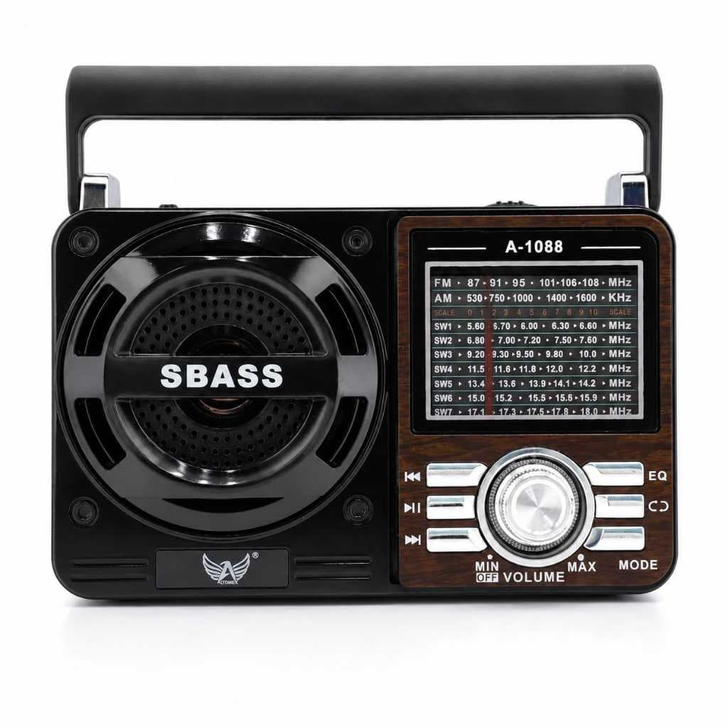 Radio Retro Am Fm Sw Bivolt com Lanterna USB Cartão SD e Micro