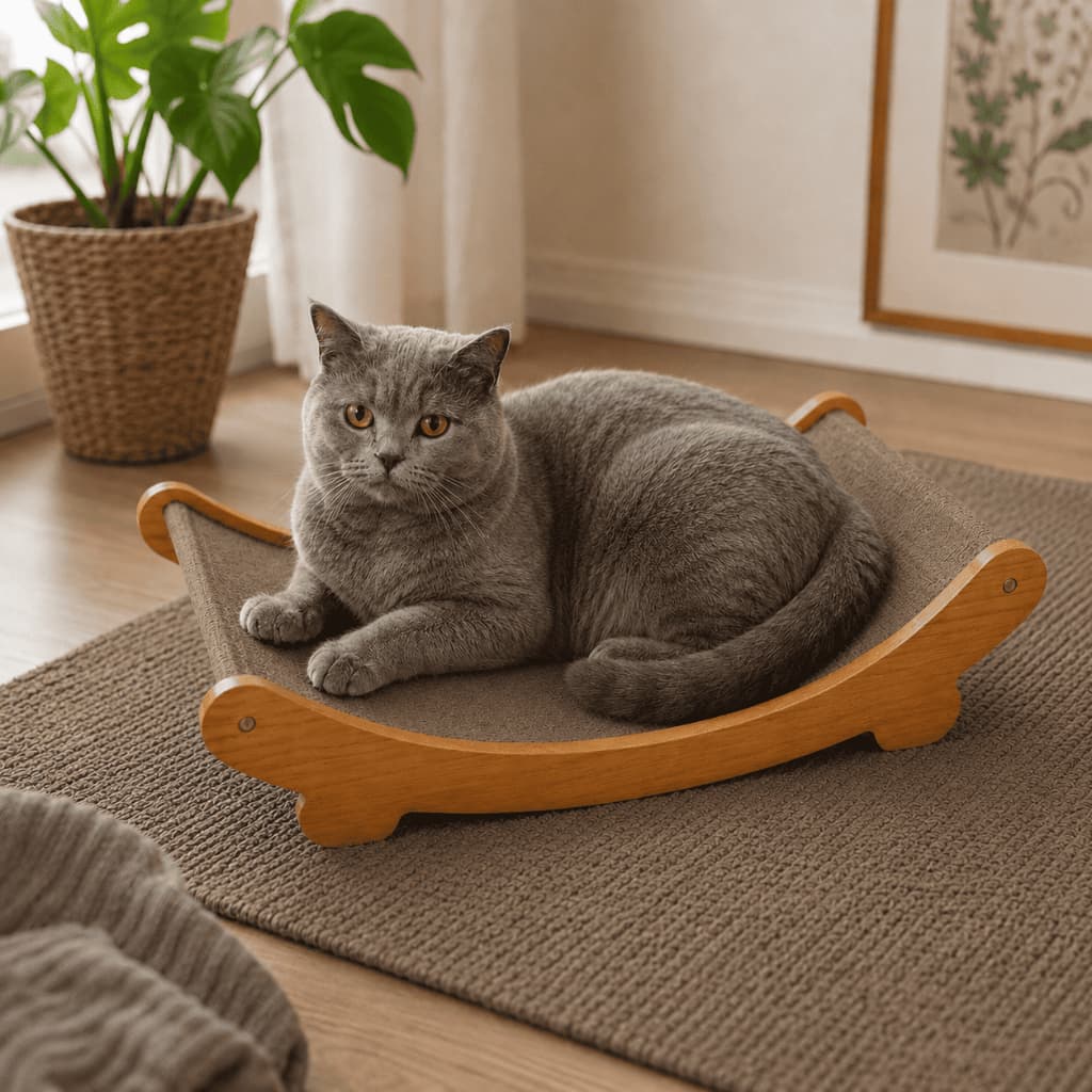 Cama Sofá Arranhador para Gato Madeira Pinus Design Ergonômico