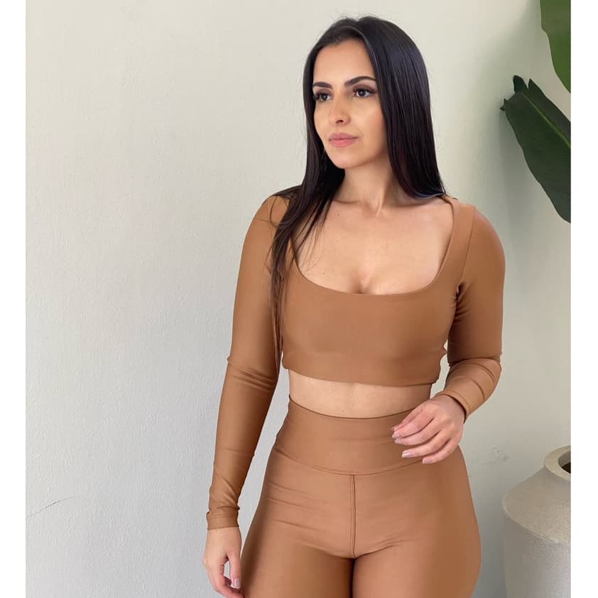 Conjunto Fitness Feminino EVOB Motion Caramelo Tam. M