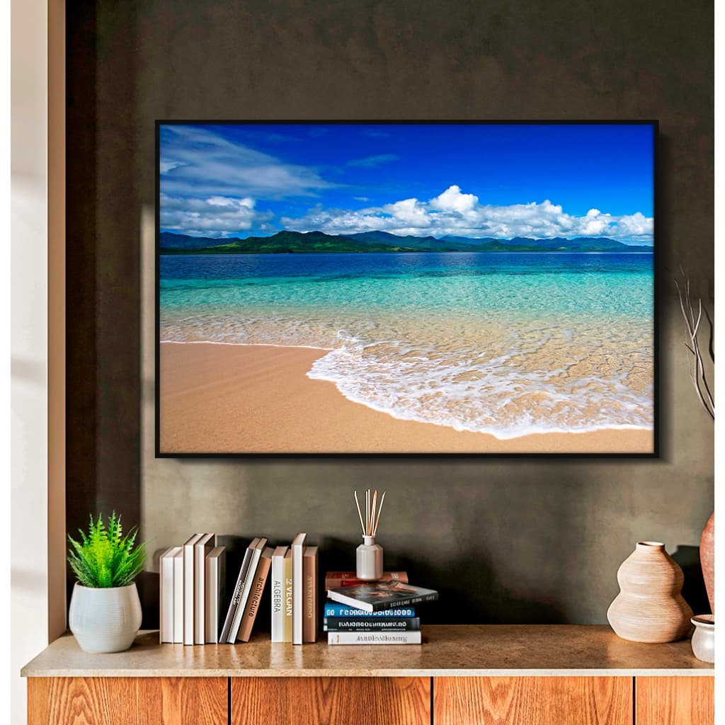 Quadro sem Vidro Paisagem Praia de Águas Cristalinas I Quadro Decorativo